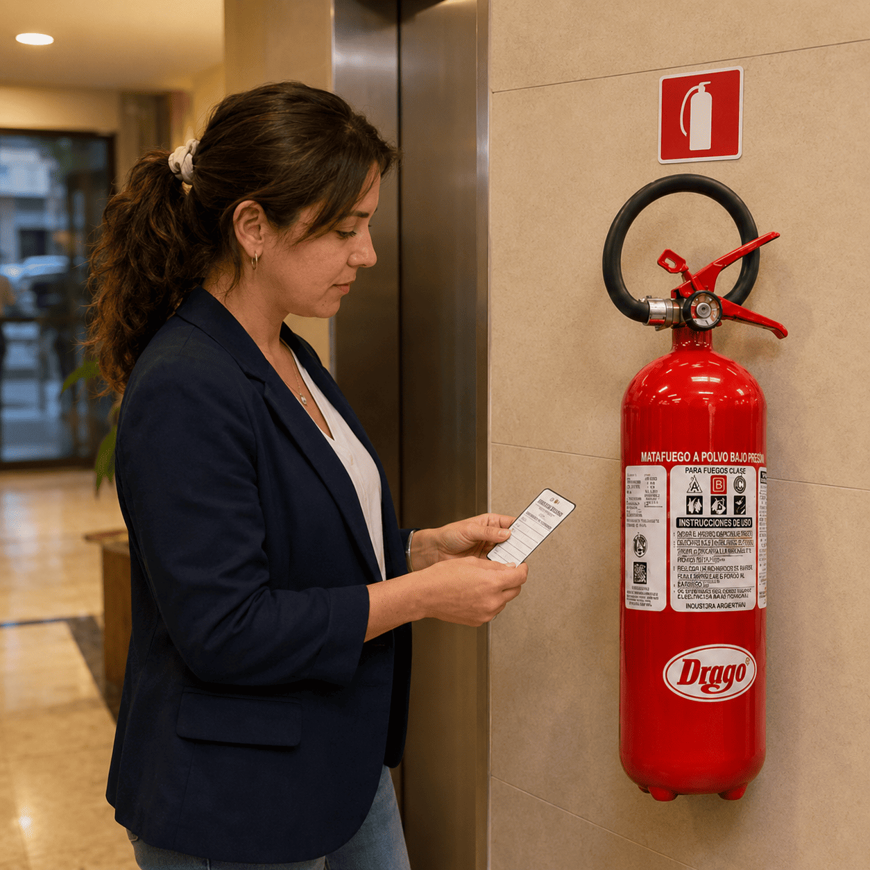 Control periódico de un matafuego instalado