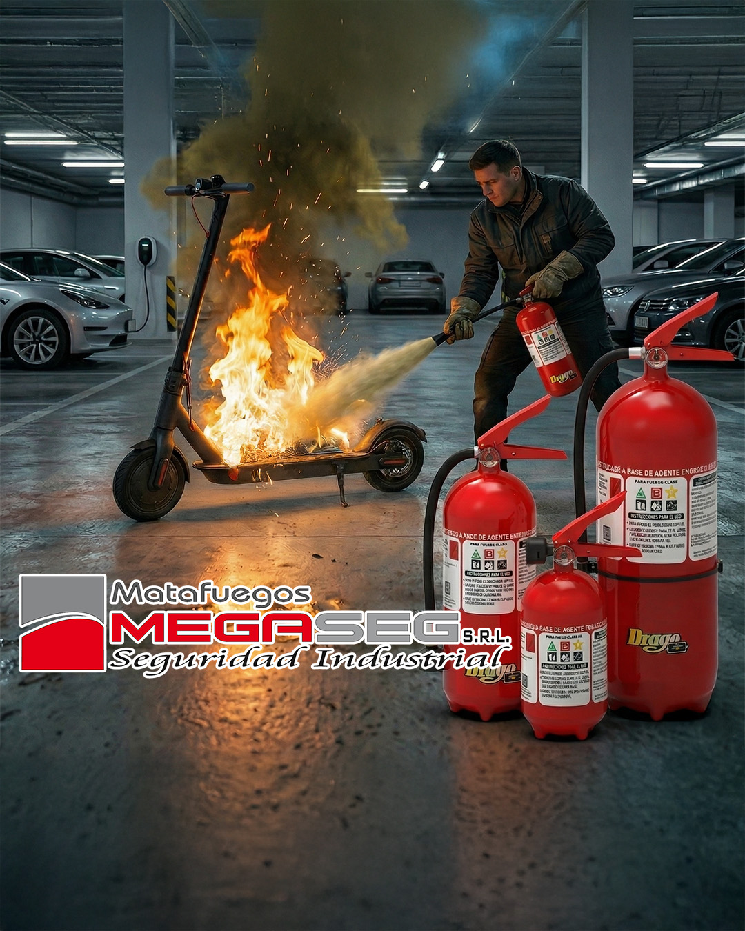 Matafuegos especiales para incendios de baterías de litio